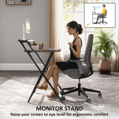 70 cm Folding Computer Desk for Small Spaces Bedroom Rustic Brown