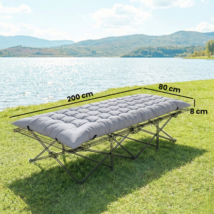 Sleeping Mat, Foldable Camping Pad with Elastic Straps Light Grey
