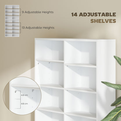 640 CD Storage Unit 360 DVD Storage Tower w/ 18 Compartments White
