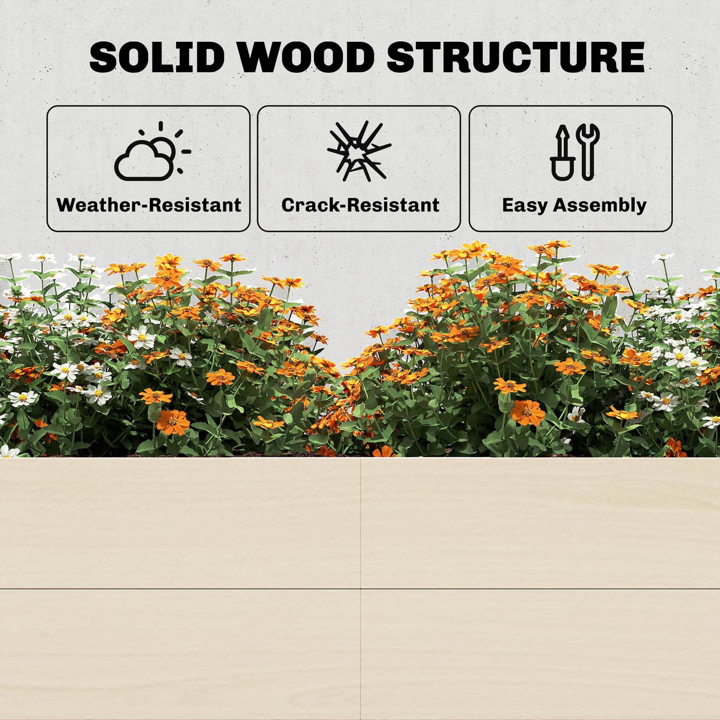 Wooden Raised Bed for Garden, 620L Extra Large Raised Garden Bed