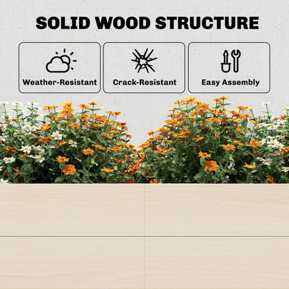 Wooden Raised Bed for Garden, 620L Extra Large Raised Garden Bed