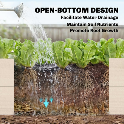 Wooden Raised Bed for Garden, 620L Extra Large Raised Garden Bed