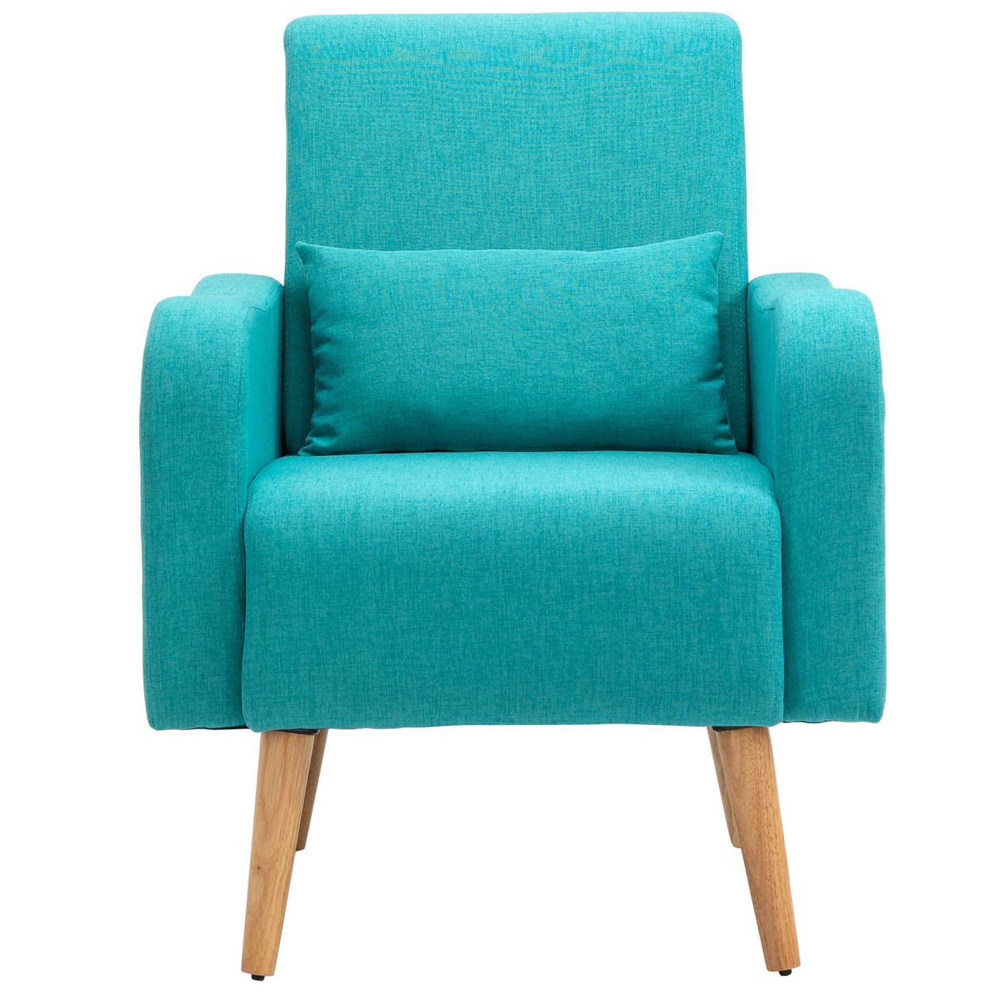 Upholstered Leisure Lounge Sofa, Accent Chair with Pillow, Teal