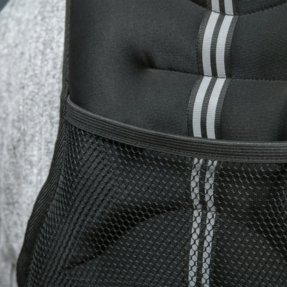 10KG Weighted Vest with Adjustable Straps, Pocket, Reflective Strips