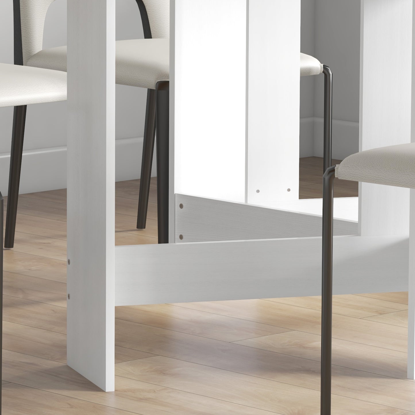 Oval Kitchen Table for Dining Room, Small Spaces, Ash Wood-Effect
