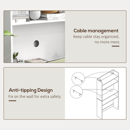 Writing Desk with Foldable Desktop for Bedroom, Home Office, White