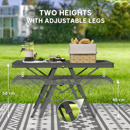 3 ft Folding Camping Table w/ Adjustable Heights & Mesh Desktop
