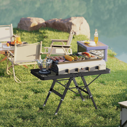 3 ft Folding Camping Table w/ Adjustable Heights & Mesh Desktop