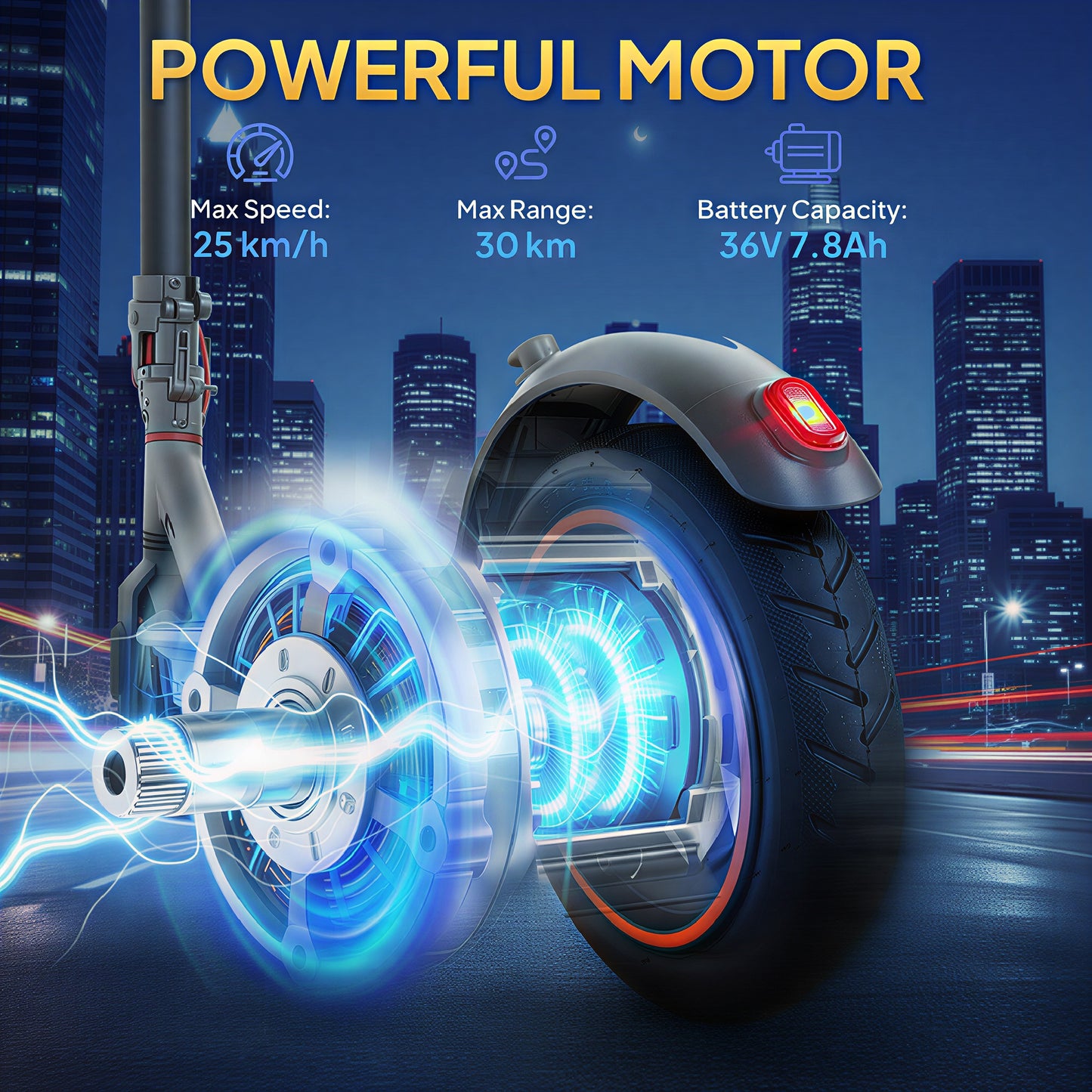 Electric Scooter, Folding E-Scooter with 350W Motor, 30km Range