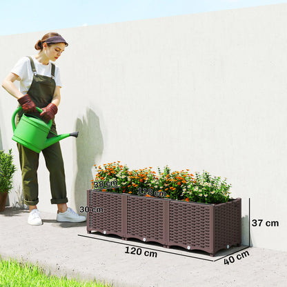 Plastic Raised Garden Bed with Legs and Drainage Holes and Plugs