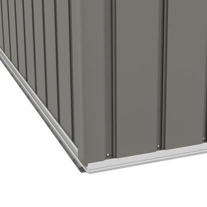 8 x 6ft Outdoor Garden Storage Shed Metal Tool House with Ventilation and Sliding Doors Light Grey