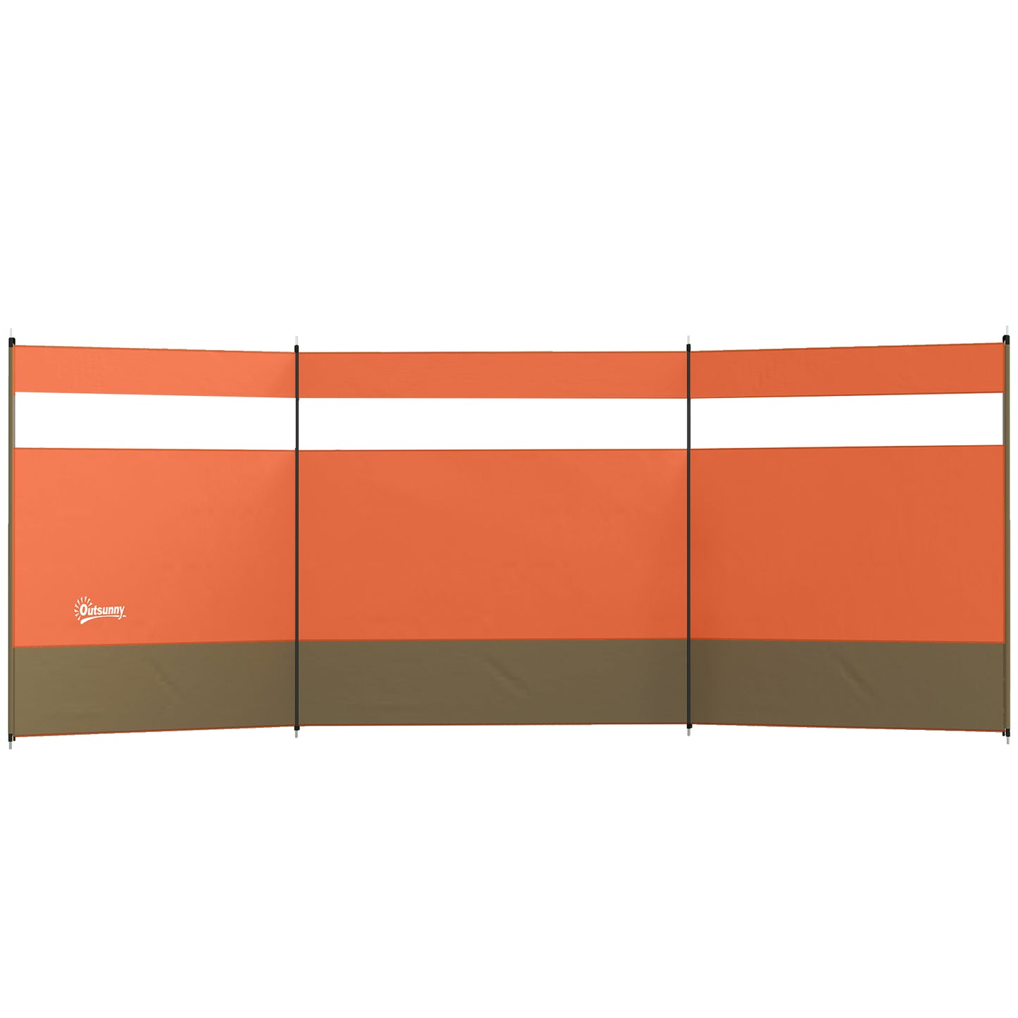 Camping Windbreaks with Clear Windows, 440 x 140cm, Orange