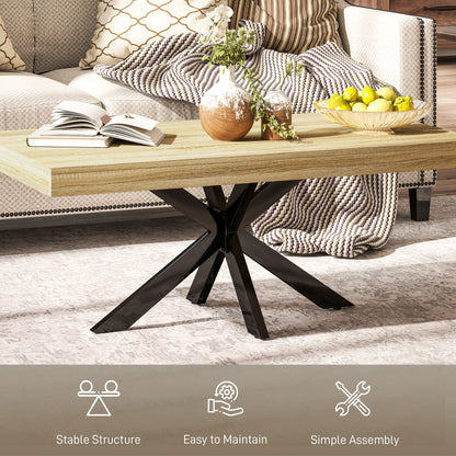 Industrial Coffee Table, End Table with Steel Frame, 110x60 x45cm