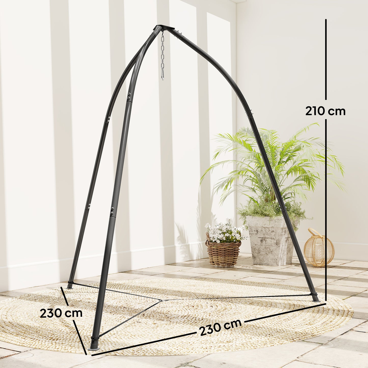 Hammock Stand Adjustable Height, for Patio, Garden, Black
