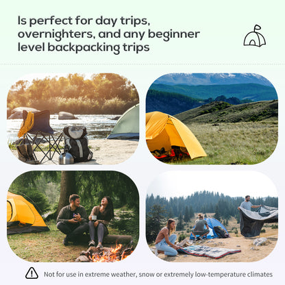 5-6 Man Dome Camping Tent Hiking Shelter UV Protection 3000mm Water Resistant Tunnel Tent - Green