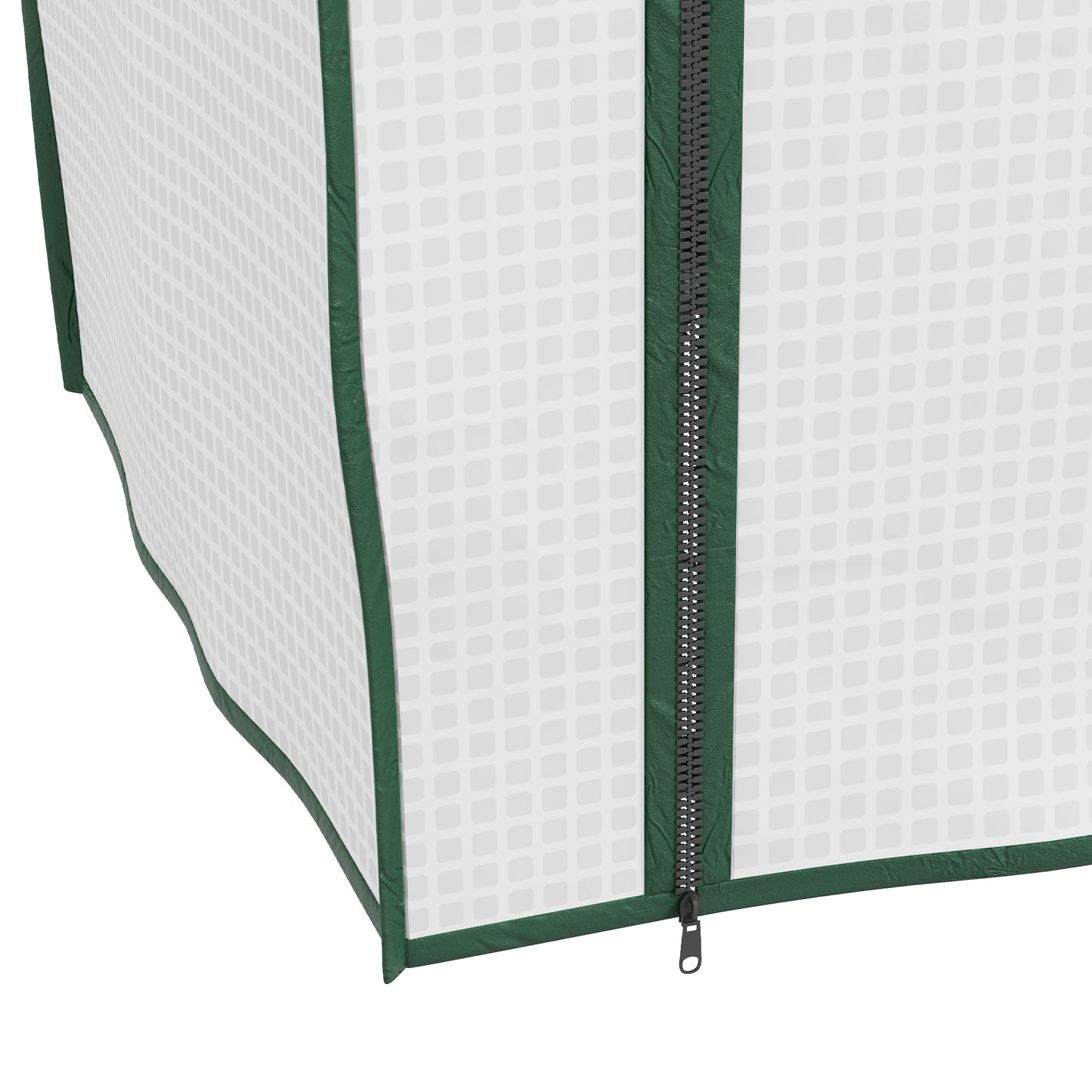 Portable Mini Greenhouse with Roll-up Door and Wire Shelves, White