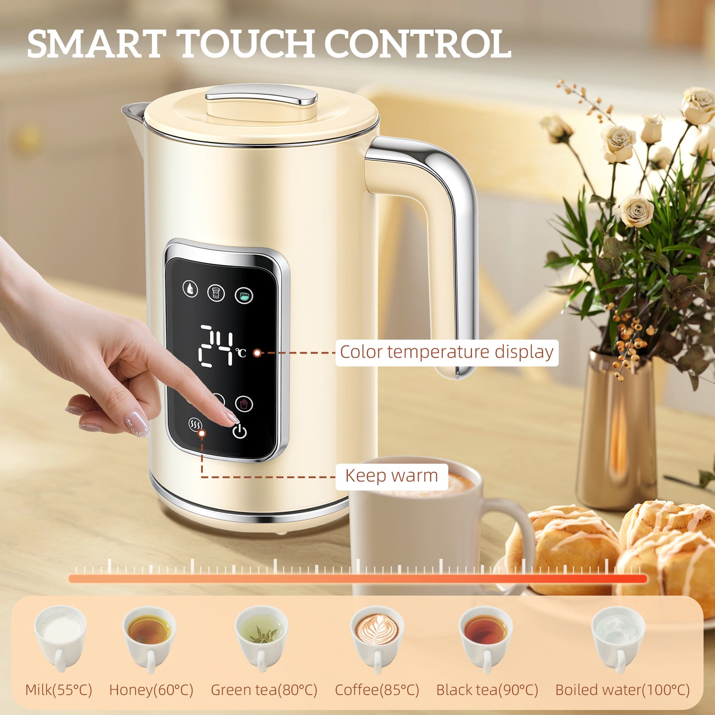 1.7L 3000W Boil Kettle and Toaster Set