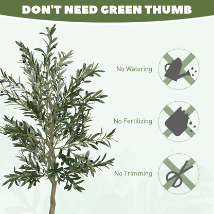 Indoor Artificial Plant, Faux Potted Silk Olive Tree, 180cm
