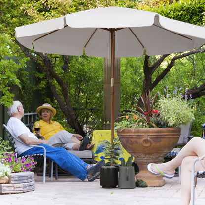 Garden Parasol Patio Umbrella with Ruffles Cream White