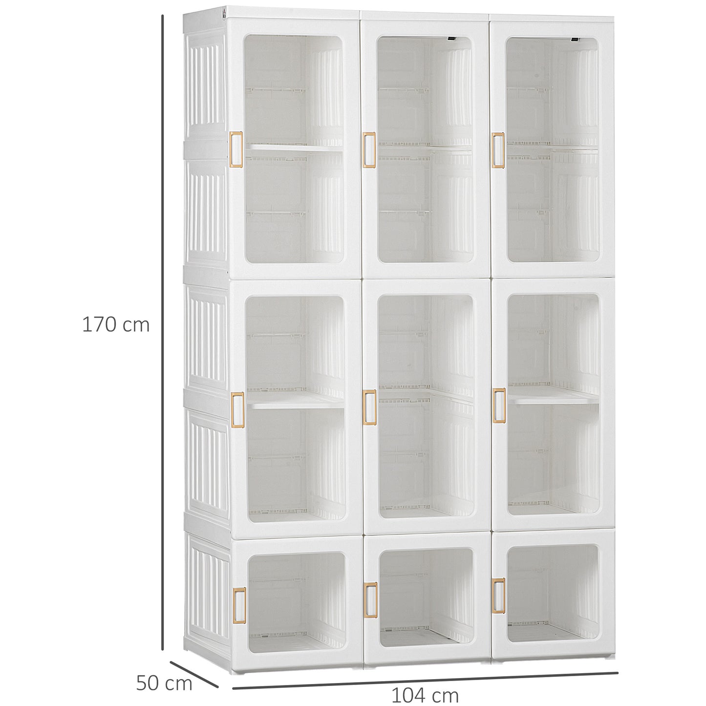 Portable Wardrobe, Clothes Organiser with Hanging Rods, White