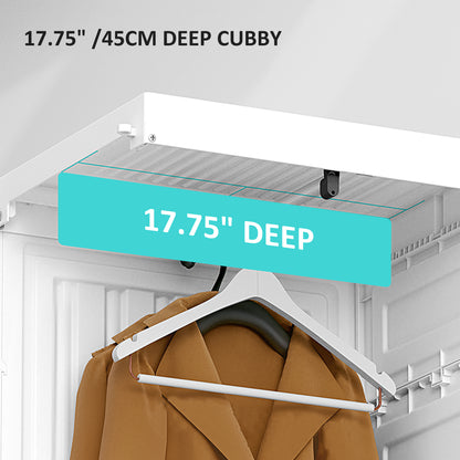 Portable Wardrobe, Clothes Organiser with Hanging Rods, White