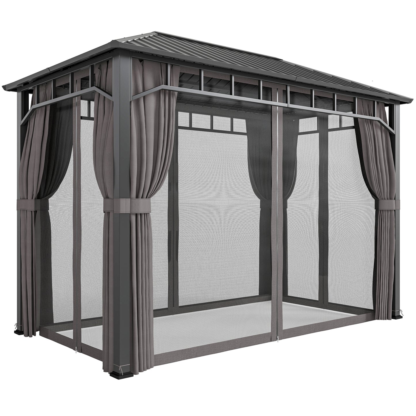2 x 3.5 m Hardtop Gazebo with Galvanised Steel Roof and Sides