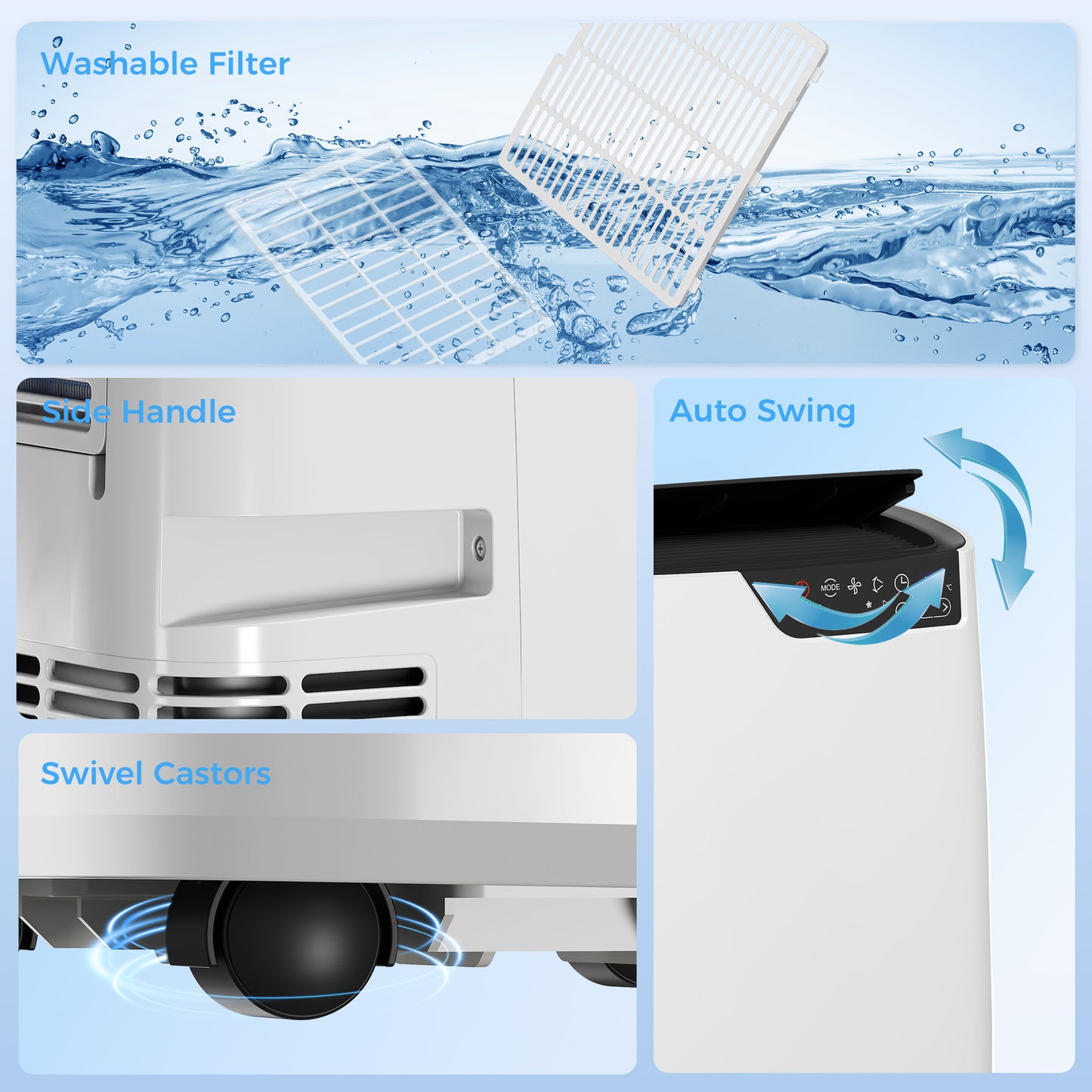 Portable Air Conditioner 14000 BTU, 4-in-1 Air Conditioning Unit