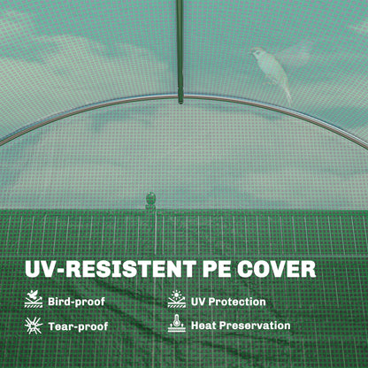 3 x 4 m Walk-in Polytunnel Greenhouse with 8 Windows, Garden Tunnel