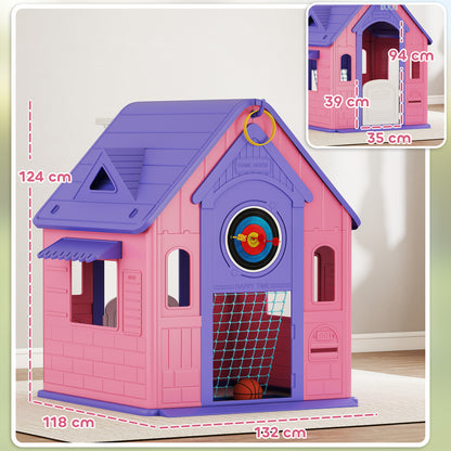 Playhouse for Kids Outdoor Indoor, 5 in 1 Garden House, Pink