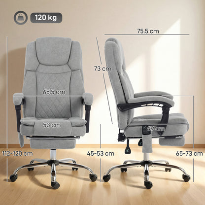 Executive Office Chair, Desk Chair with Massage and Heat, Grey