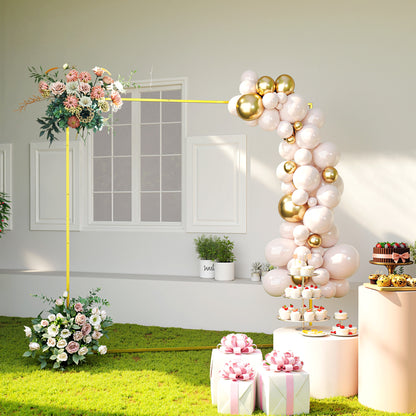 Wedding Arch Backdrop Stand, Gold Wedding Arch with U-shaped Stakes