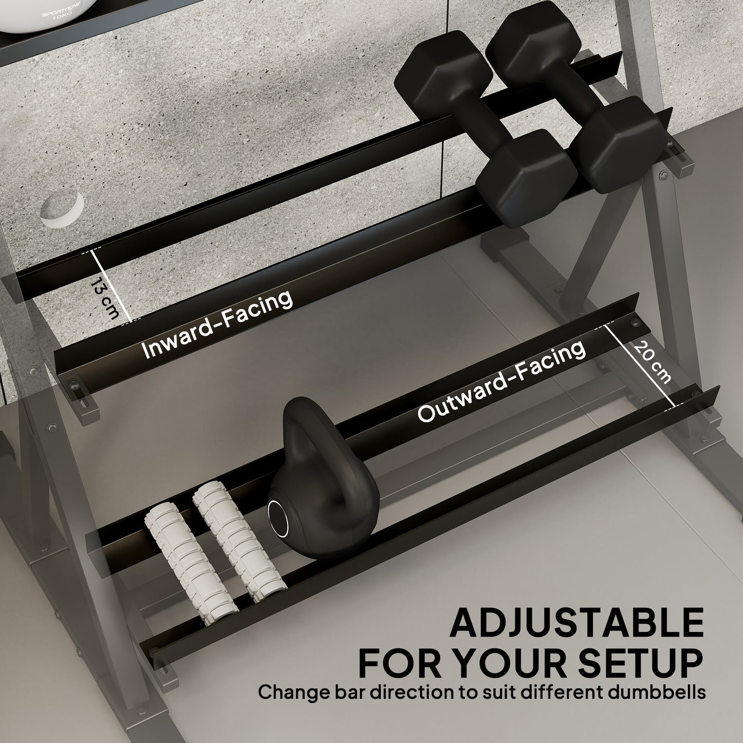 Dumbbell Rack 3-Tier Weight Organiser for Home Gym 200 KG Capacity
