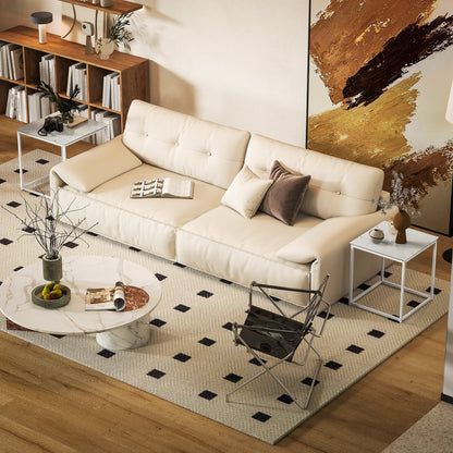 Nest of 2 Side Tables Set of Bedside Tables for Living Room White
