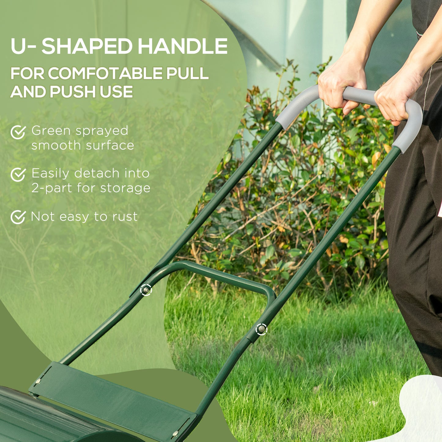 40L Lawn Roller Grass Ground Garden Push / Tow Landscaping Erasing Sod