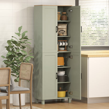 Modern Kitchen Cupboard Storage Cabinet with 6 Shelves, Green