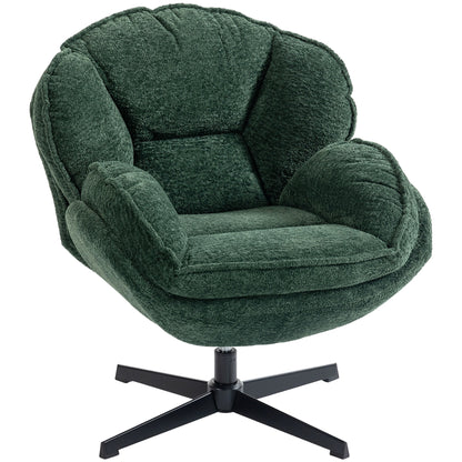 Accent Chair with 360° Swivel for Living Room Dark Green