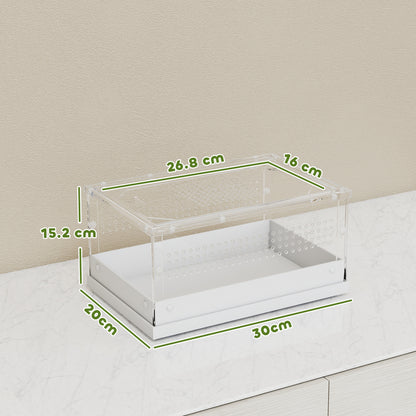 Reptile Terrarium, Vivarium Acrylic for Snake, Gecko, 30 x 20 x 15 cm