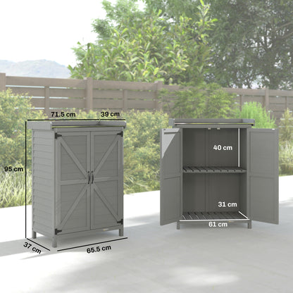 Wooden Garden Shed, Garden Tool Storage Shed, Grey