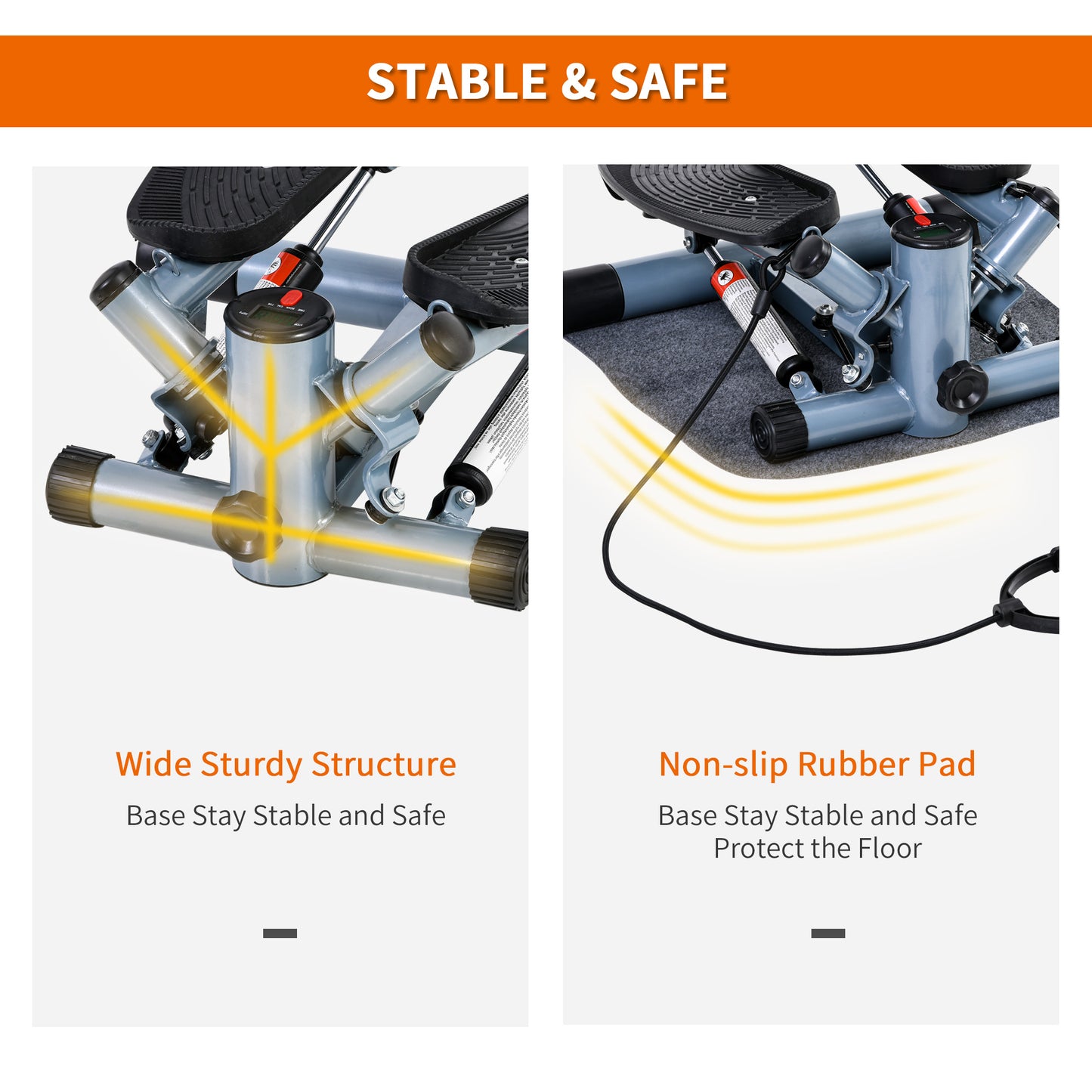 Mini Stepper Step Machine w/ Cushion Mat for Leg Arm Full Body Training