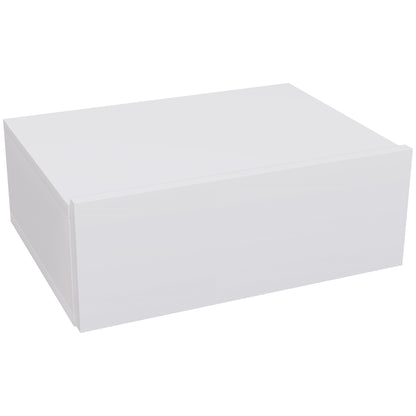 Floating Bedside Table, Wall-Mounted Side Table for Bedroom, White