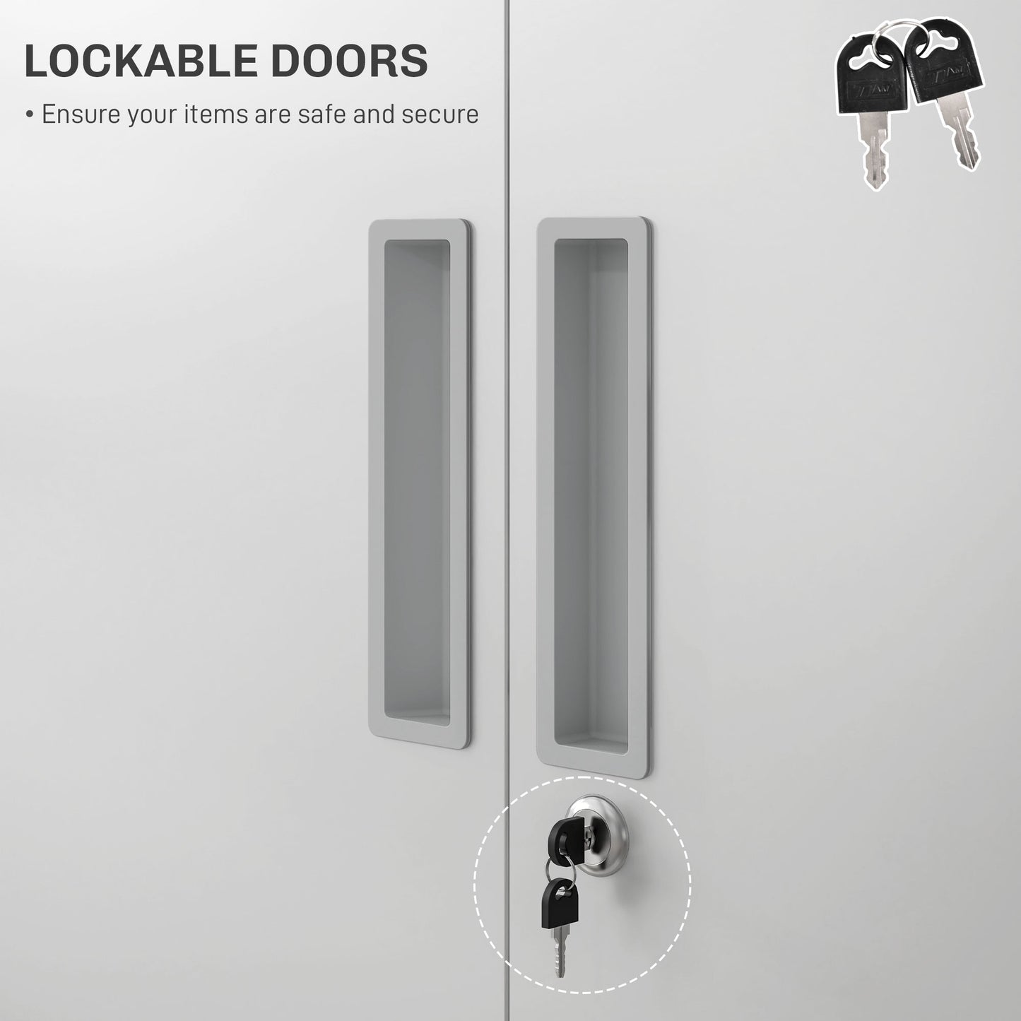 Lockable Metal Cabinet with 2 Doors, File Cabinet for Home Office, White