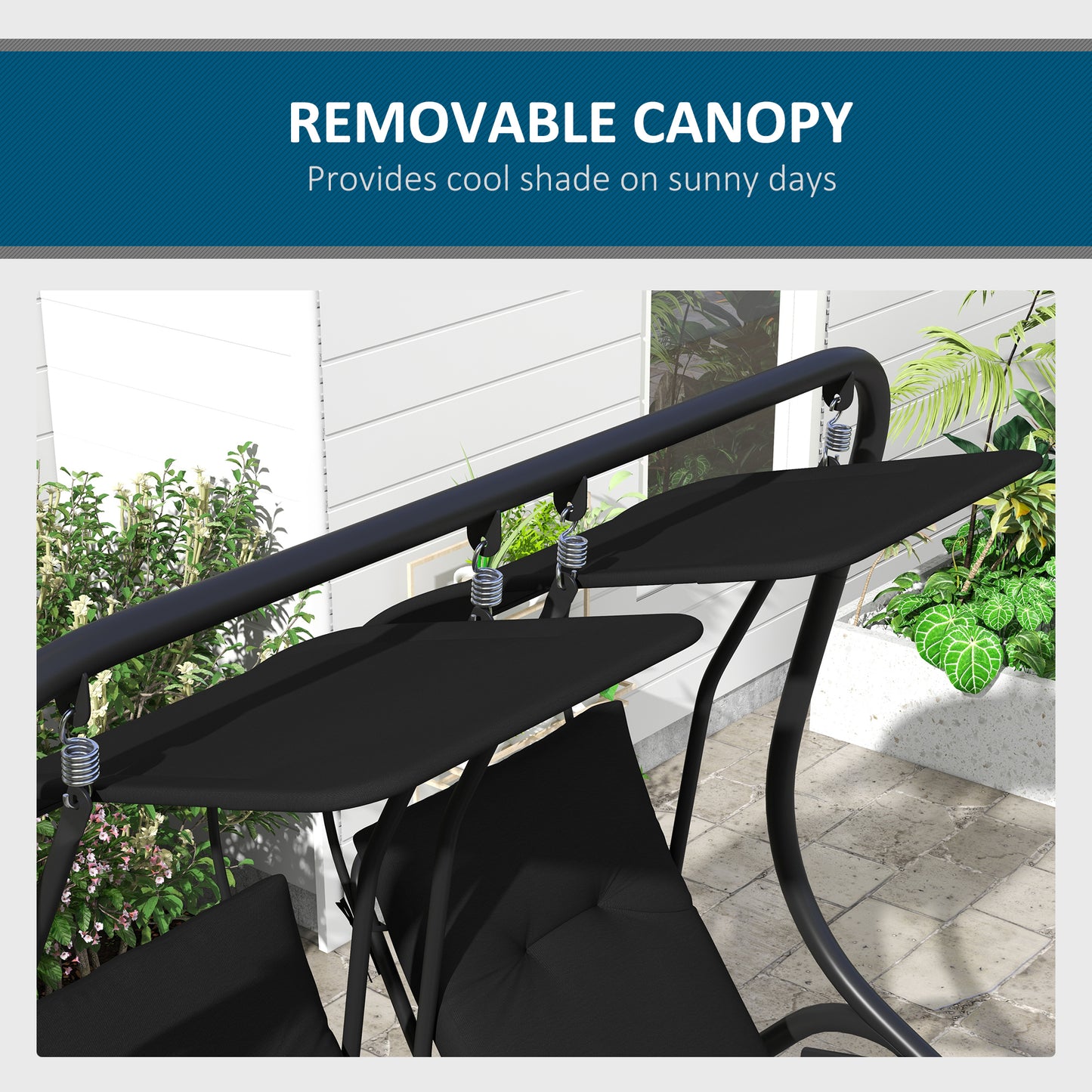 Canopy Swing 2 Separate Relax Chairs w/ Handrails, Cup Holders