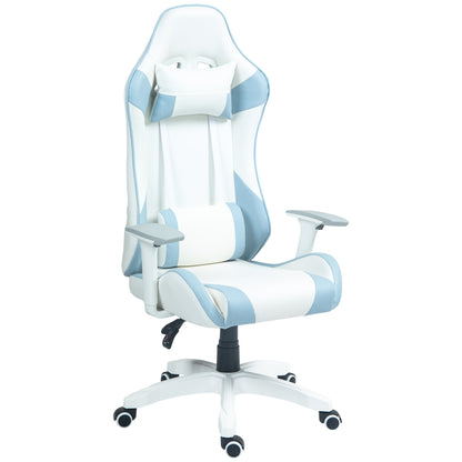 Gaming Chair for Adults Faux Leather Computer Chair w/ 3D Armrests Blue