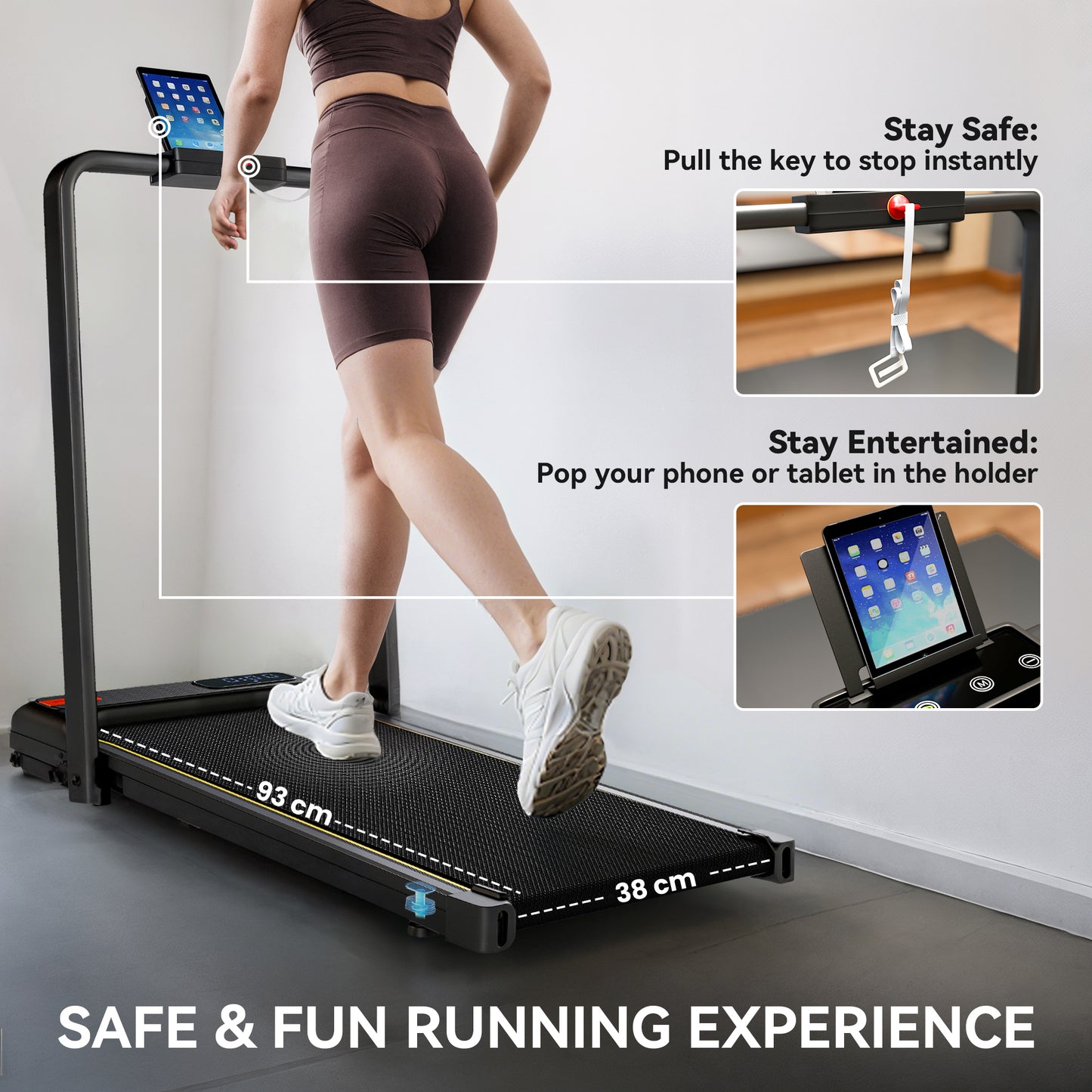 Folding Treadmill Walking Pad, Running Jogging Walking Machine