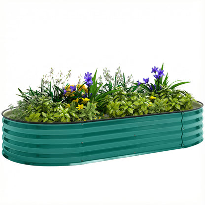 Galvanised Raised Garden Bed Planter Box, Light Green