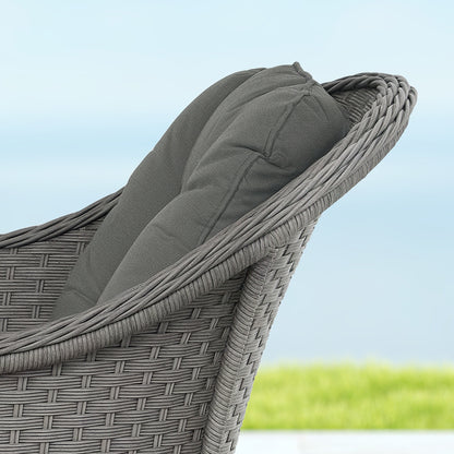 4 PCS Rattan Garden Furniture, Padded Cushions Conversation Sofa Set