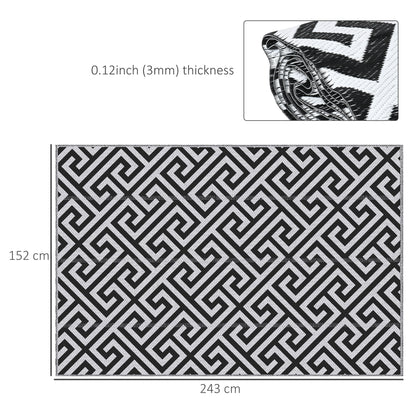 152x243cm Reversible Outdoor Rug Portable Plastic Straw RV Camping Mat