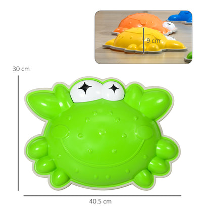 ZONEKIZ 9PCs Kids Stepping Stones with TPE Anti-slip Edge, Crab-shaped Balance River Stones, Obstacle Courses, Stackable