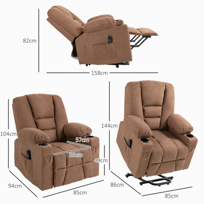 Riser and Recliner Chair w/ Remote, Lift Chair for Elderly, Brown
