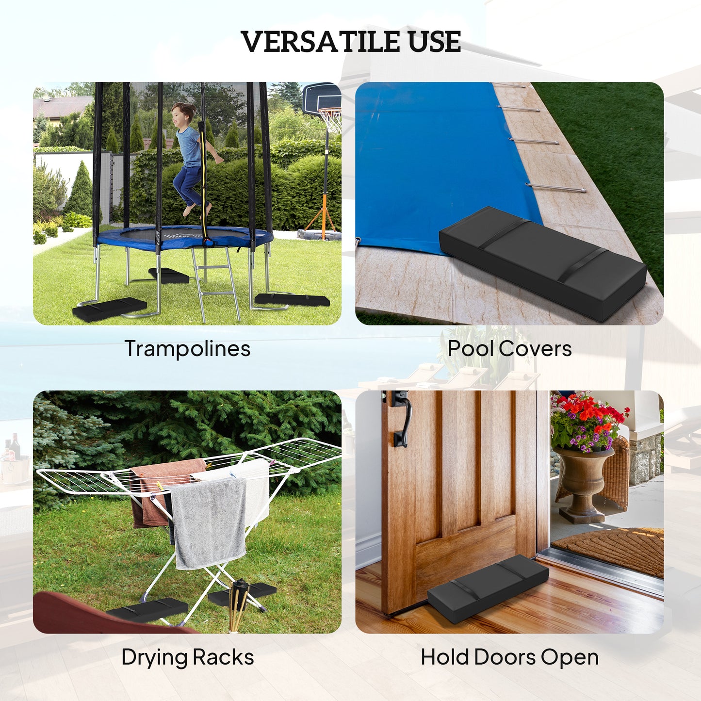 Parasol Weights Set of 4, Parasol Base Weights Bags, Black